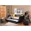 Baxton Studio London Faux Leather Twin Daybed with Trundle in Brown
