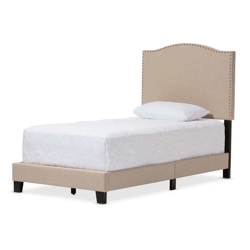 Benjamin Linen Twin Bed in Beige