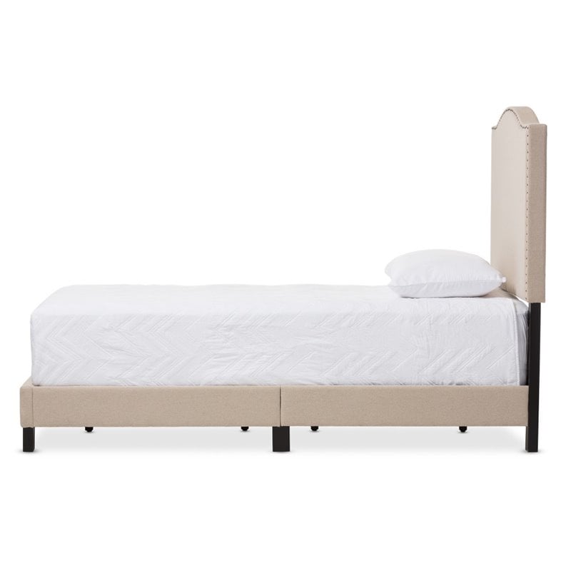 Benjamin Linen Twin Bed in Beige