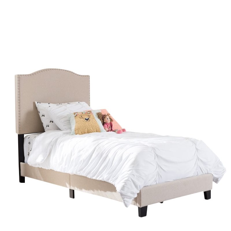 Benjamin Linen Twin Bed in Beige