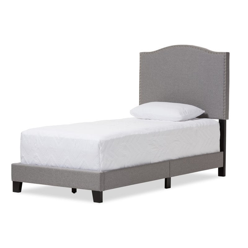 Benjamin Linen Twin Bed in Gray