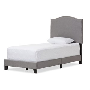 Benjamin Linen Twin Bed in Gray