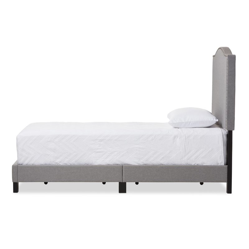 Benjamin Linen Twin Bed in Gray