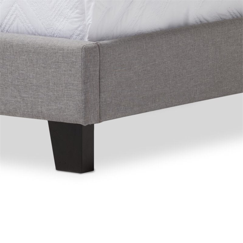 Benjamin Linen Twin Bed in Gray
