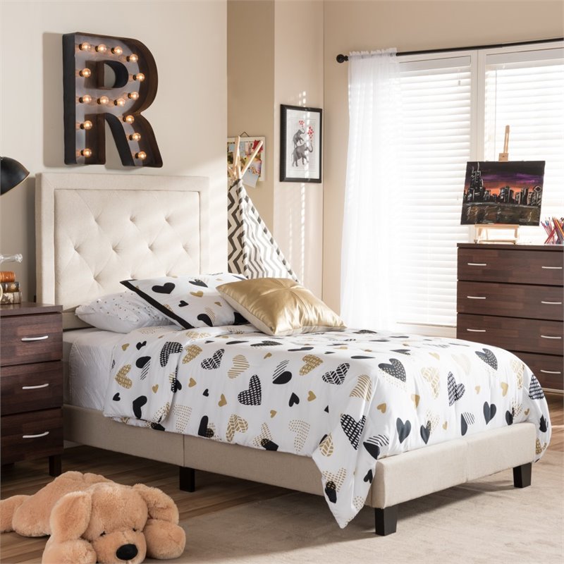 Paris Linen Twin Bed in Beige