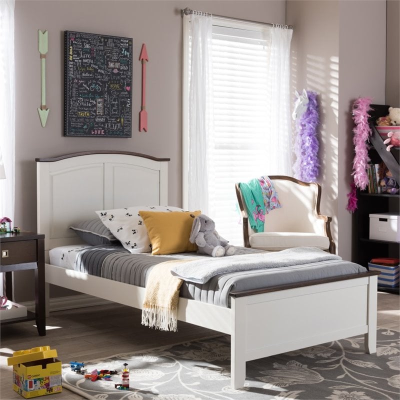 Harry Twin Platform Bed in Butter Milk