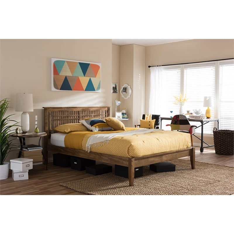Loafey Full Platform Bed in Walnut