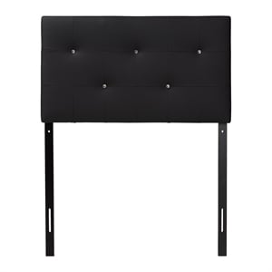 Kirchem Faux Leather Upholstered Twin Headboard in Black