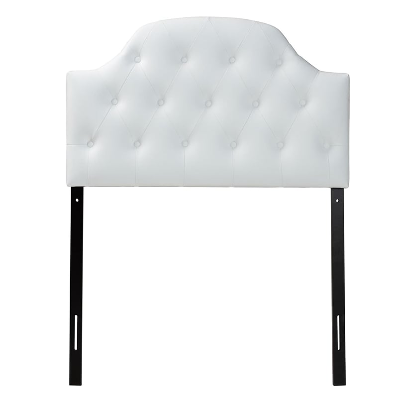 Morris Faux Leather Upholstered Twin Headboard in White