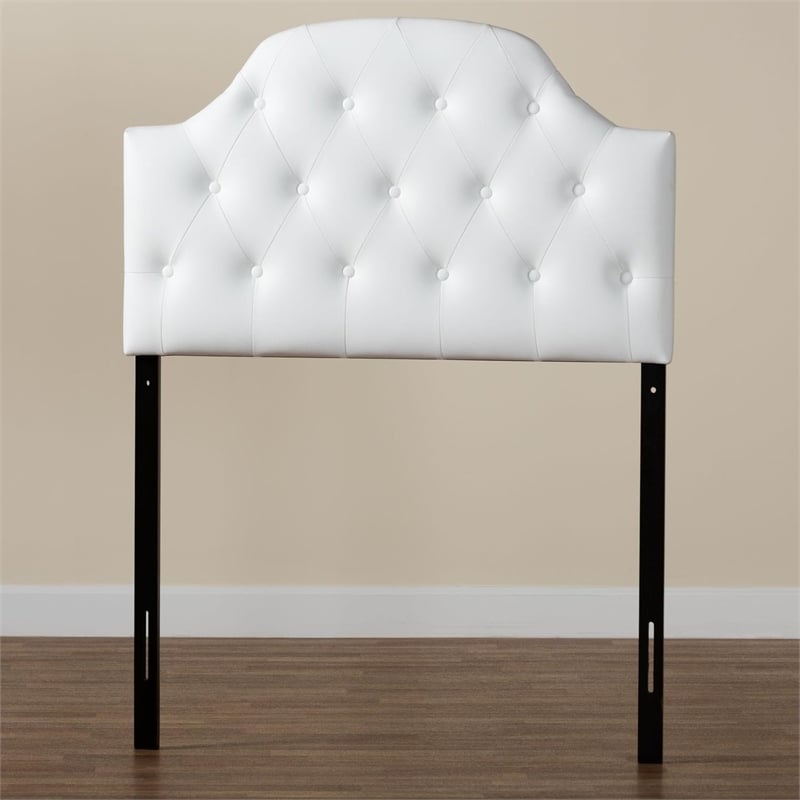 Morris Faux Leather Upholstered Twin Headboard in White