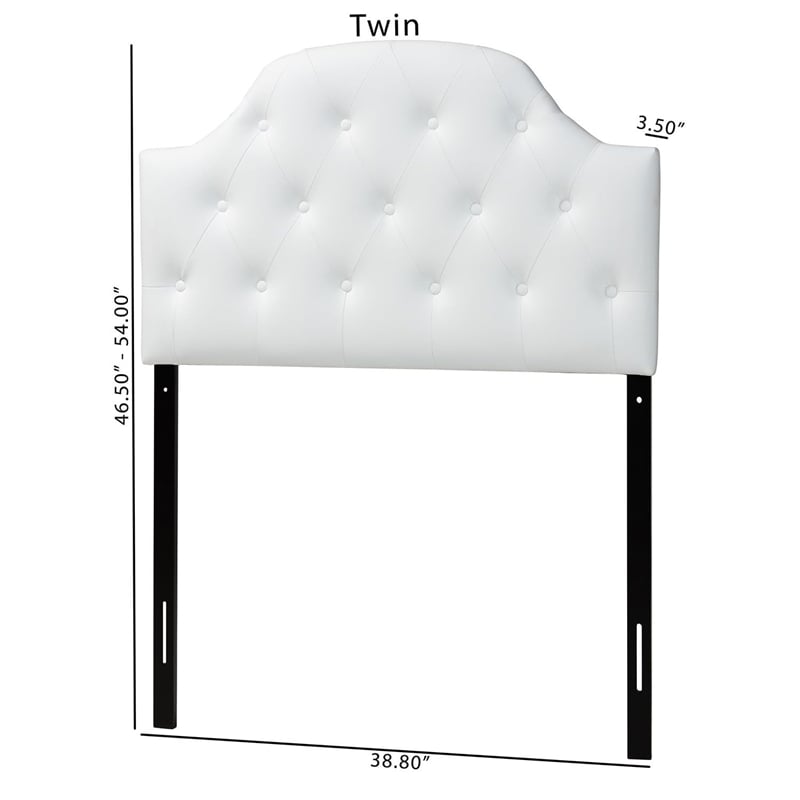 Morris Faux Leather Upholstered Twin Headboard in White