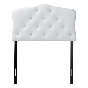 Rita Faux Leather Upholstered Twin Headboard in White