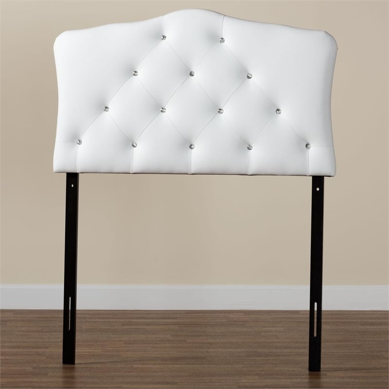 Rita Faux Leather Upholstered Twin Headboard in White