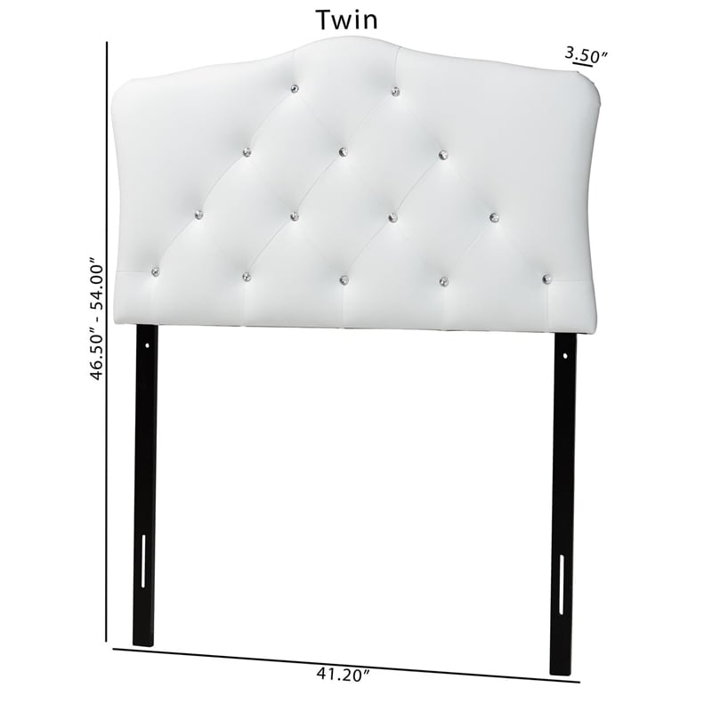 Rita Faux Leather Upholstered Twin Headboard in White