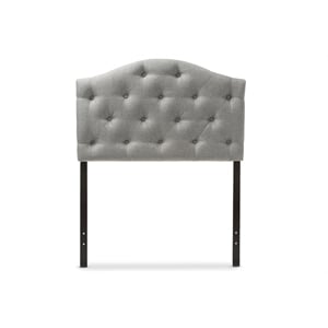 Myra Faux Grey Fabric Upholstered Twin Headboard in Gray