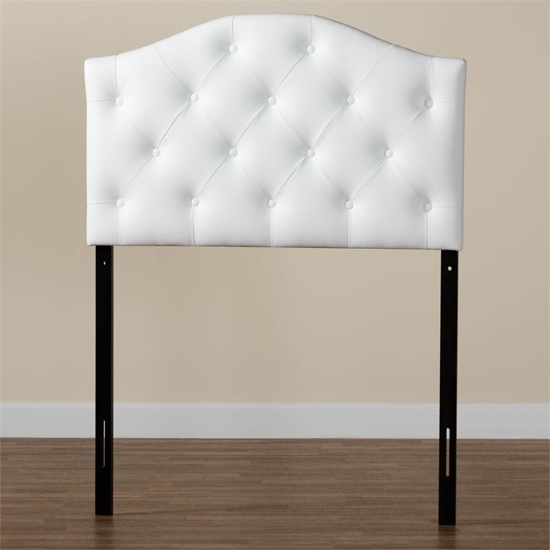 Myra Faux Leather Upholstered Twin Headboard in White