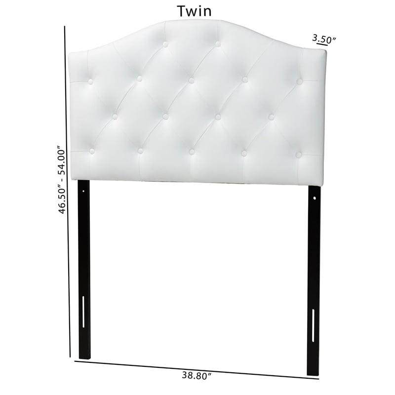 Myra Faux Leather Upholstered Twin Headboard in White