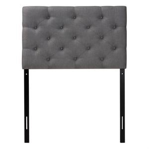 Viviana Faux Leather Upholstered Twin Headboard in Gray