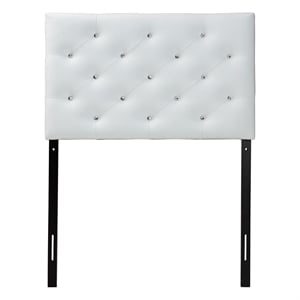 Viviana Faux Leather Upholstered Twin Headboard in White