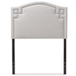 Aubrey Upholstered Twin Headboard in Grayish Beige