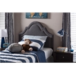 Rita Upholstered Twin Headboard in Dark Gray