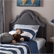 Rita Upholstered Twin Headboard in Dark Gray
