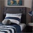 Geneva Upholstered Twin Headboard in Dark Gray