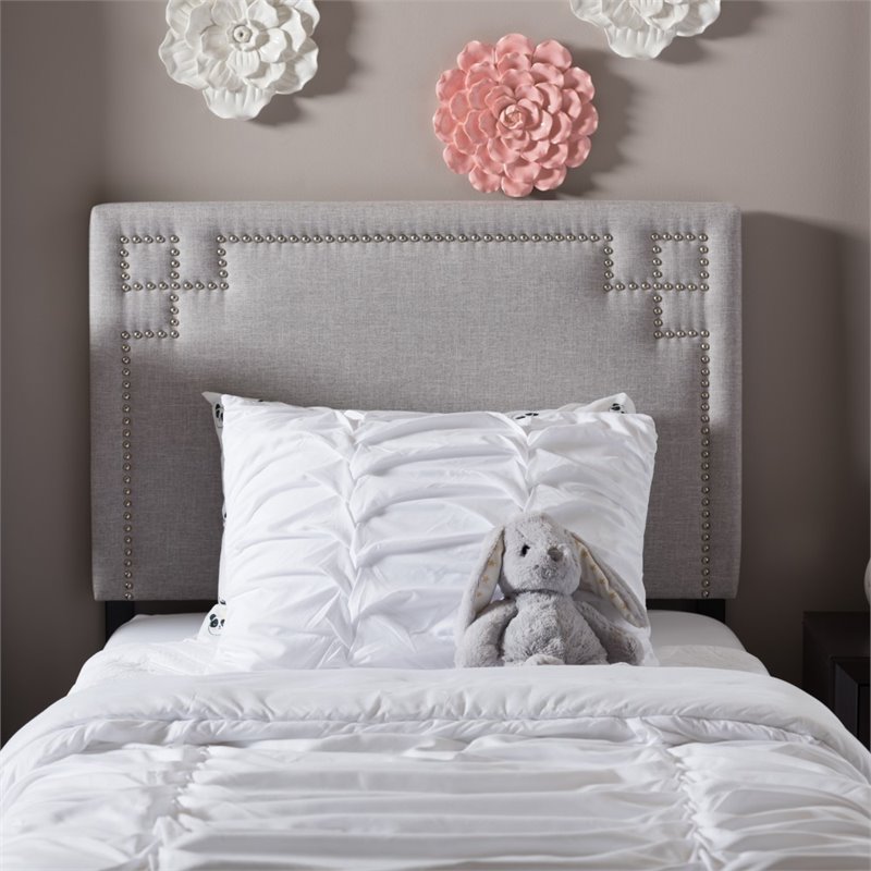 Geneva Upholstered Twin Headboard in Grayish Beige