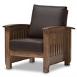 Charlotte Faux Leather Lounge Chair in Dark Brown
