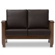 Charlotte Faux Leather Loveseat in Dark Brown