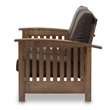 Charlotte Faux Leather Loveseat in Dark Brown