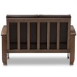 Charlotte Faux Leather Loveseat in Dark Brown