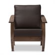 Pierce Faux Leather Lounge Chair in Dark Brown