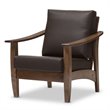 Pierce Faux Leather Lounge Chair in Dark Brown