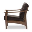 Pierce Faux Leather Lounge Chair in Dark Brown