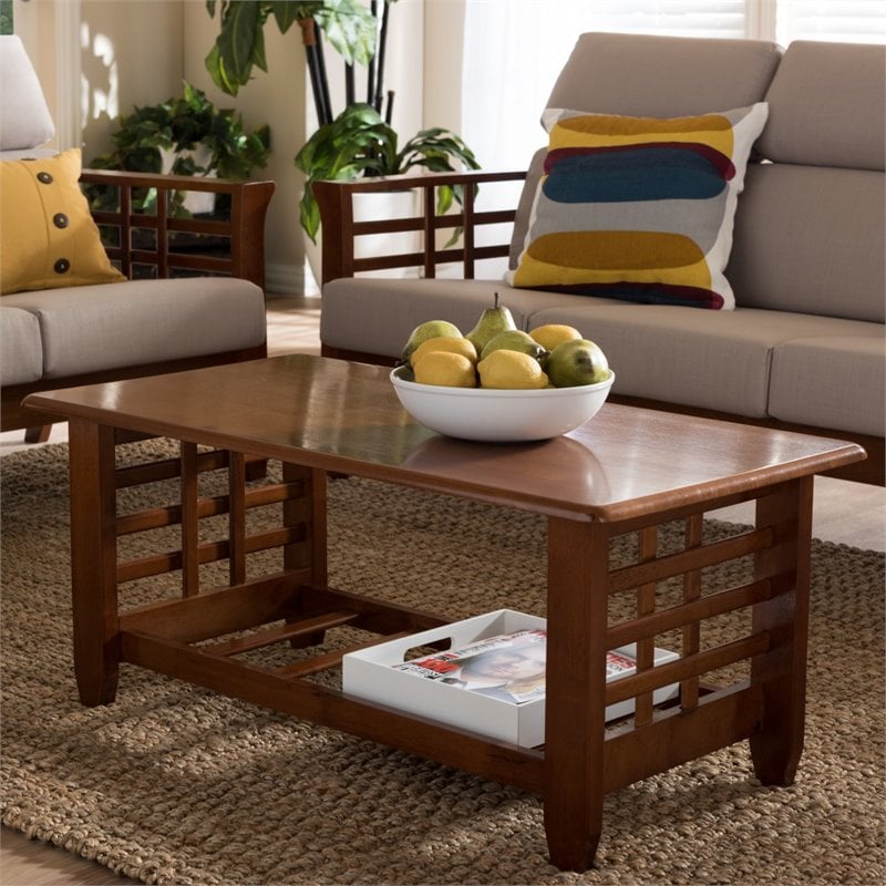 Larissa Wood Coffee Table in Cherry