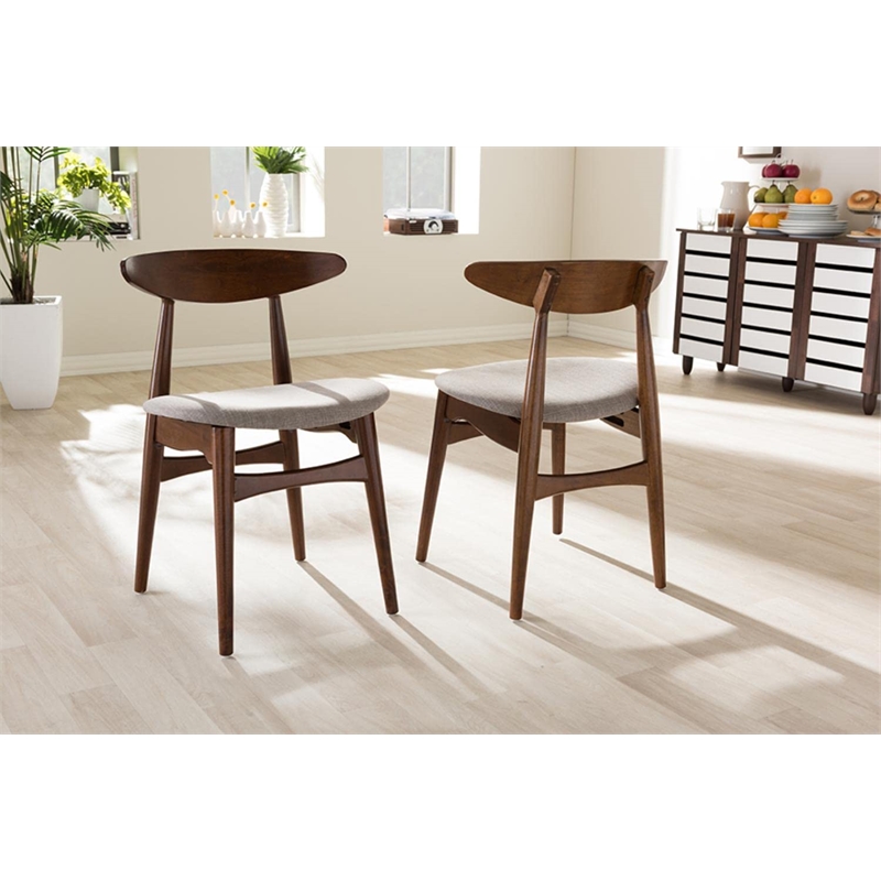 Flora Dining Chair in Light Gray (Set of 2)