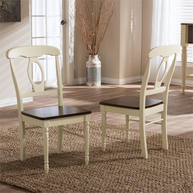 Napoleon Cottage Wooden Dining Chair in Cream (Set of 2)
