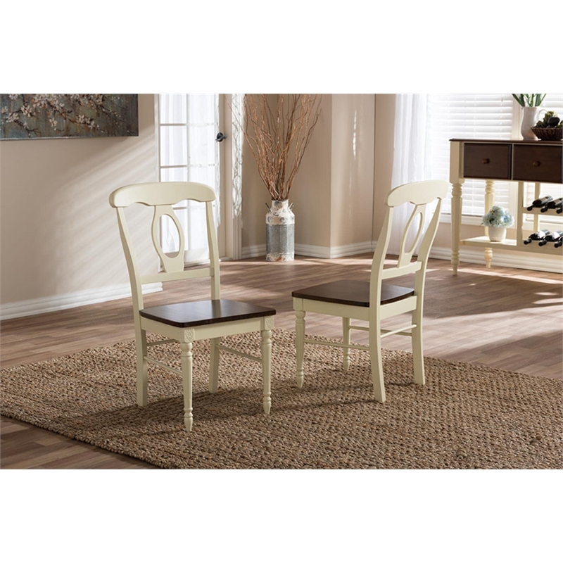 Napoleon Cottage Wooden Dining Chair in Cream (Set of 2)