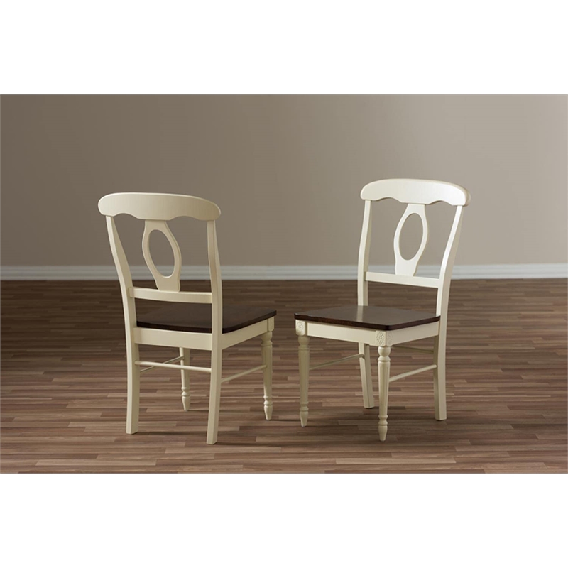 Napoleon Cottage Wooden Dining Chair in Cream (Set of 2)