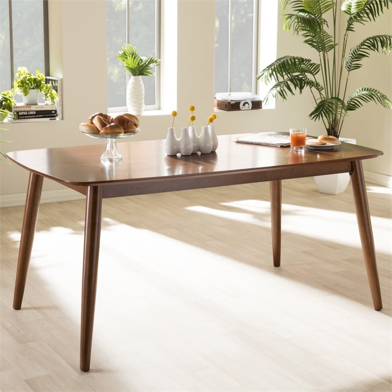 Flora Dining Table in Medium Brown