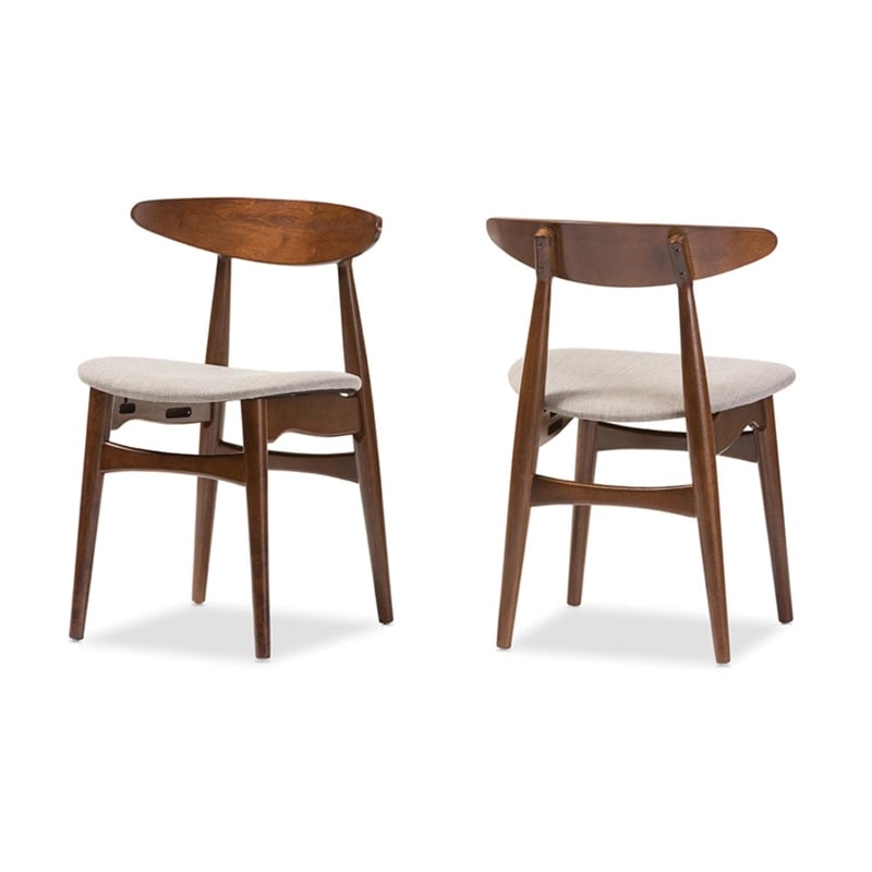 Flora 6 Piece Wood Dining Set in Medium Brown