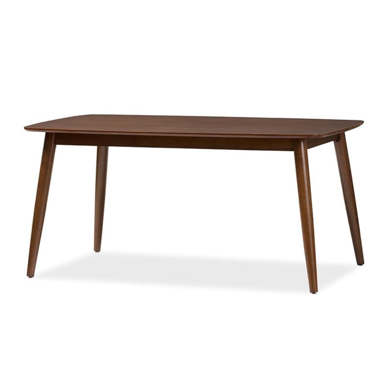 Flora 6 Piece Wood Dining Set in Medium Brown