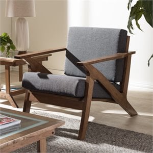 Cayla Lounge Fabric Chair in Gray