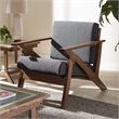 Cayla Lounge Fabric Chair in Gray