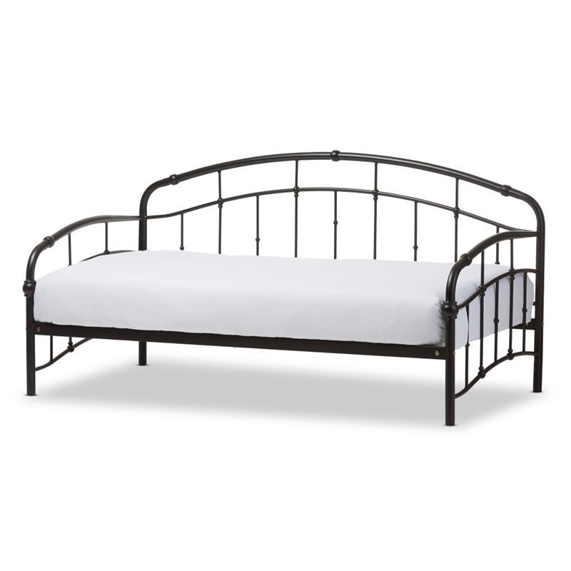 Baxton Studio Olsen Twin Metal Daybed in Antique Bronze