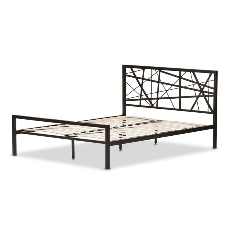Barkley Queen Metal Platform Bed in Antique Bronze Cymax Business