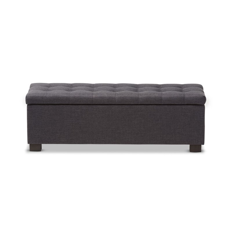 Roanoke Storage Bench in Dark Gray