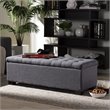 Roanoke Storage Bench in Dark Gray