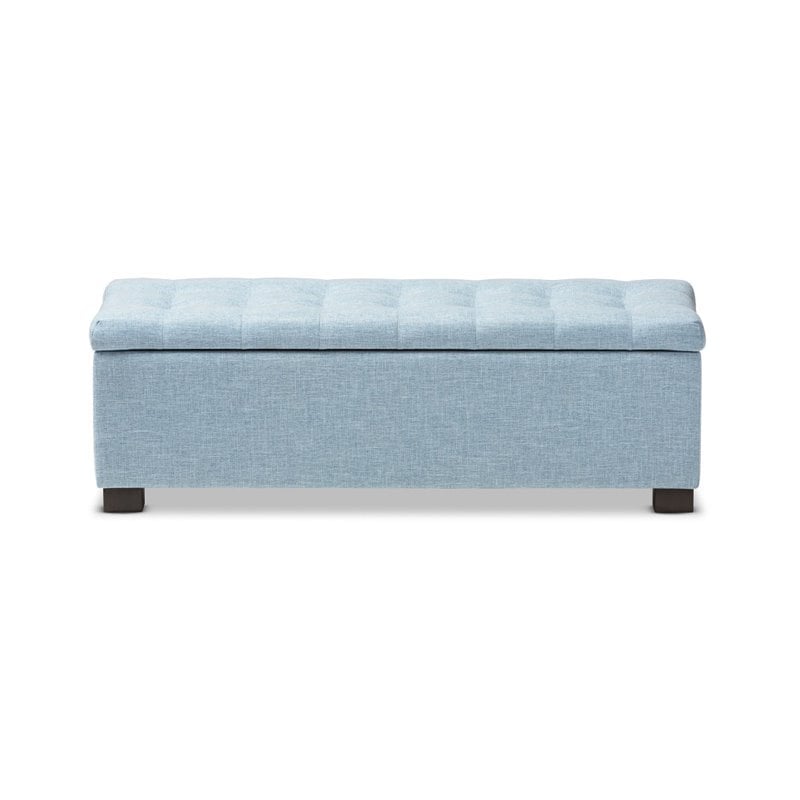 Roanoke Storage Bench in Light Blue